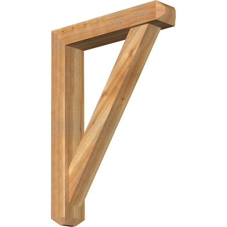 Ekena Millwork Traditional Craftsman Rough Sawn Bracket w/ Offset Brace, Western Red Cedar, 6"W x 30"D x 42"H BKT0604X30X42TRA04RWR